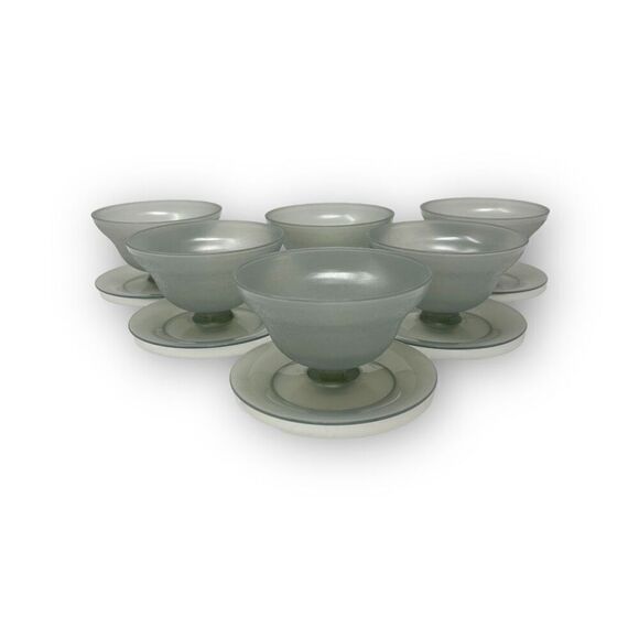 Vintage Set of 6 Tupperware 754 Short Parfait Dessert Sundae Cups Smoke Gray - Picture 3 of 6